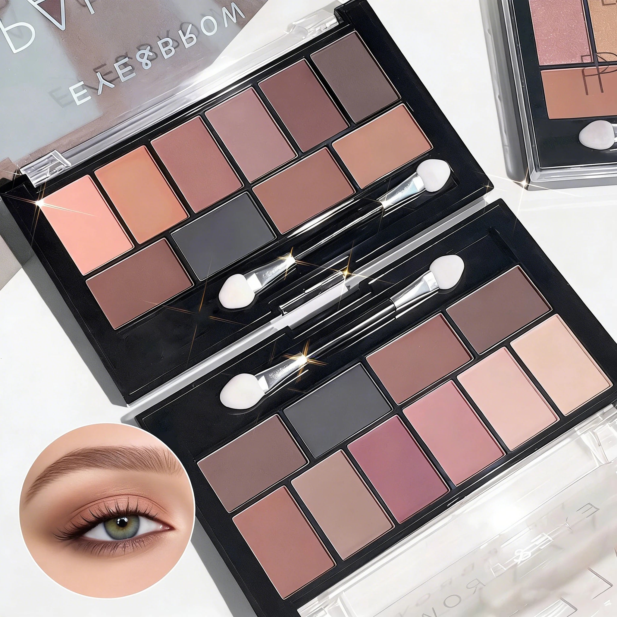 10-Color Eyeshadow Palette Pearlescent Matte Fine Shimmer Earth Tones Long-Lasting & Fall-Out Resistant Highly Pigmented Unisex