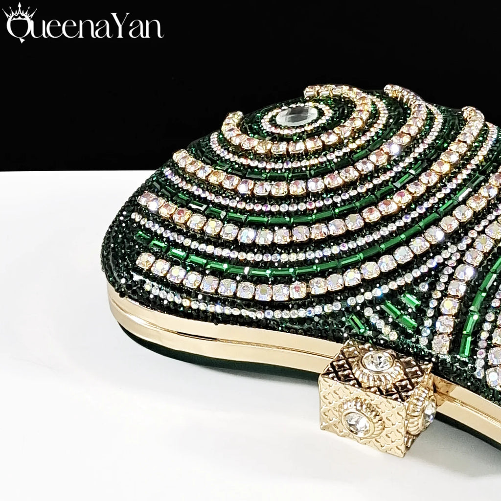 Queena Yan Nigerian Party Shoes Only shoes OR with bag set in Green  High Heel, Elegant Matching for Weddings & Special Occa