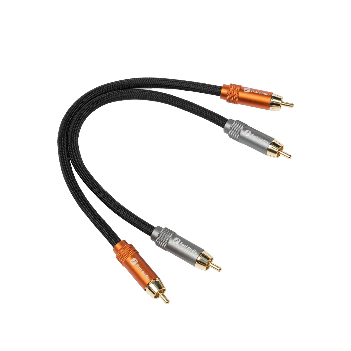 Fosi Audio Brand Nylon Braided Hi-Fi Speaker Cable Wire with Gold-Plated Banana Tip Plugs - 1.8m*2/0.3m*2