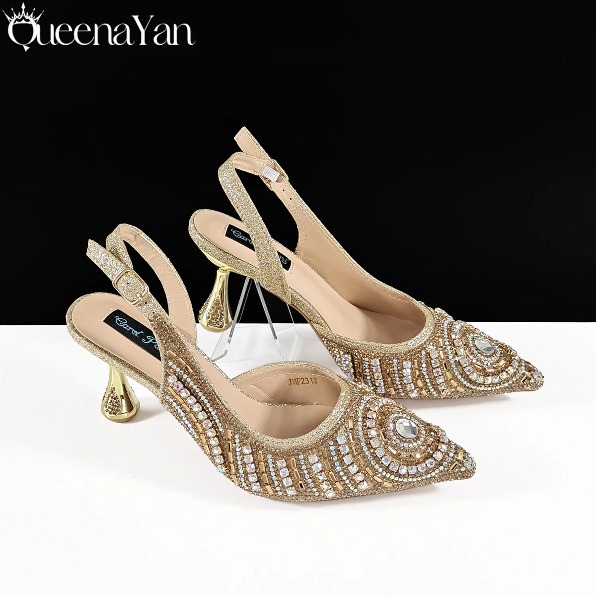 Queena Yan Nigerian Party Shoes Only shoes OR with bag set in Green  High Heel, Elegant Matching for Weddings & Special Occa