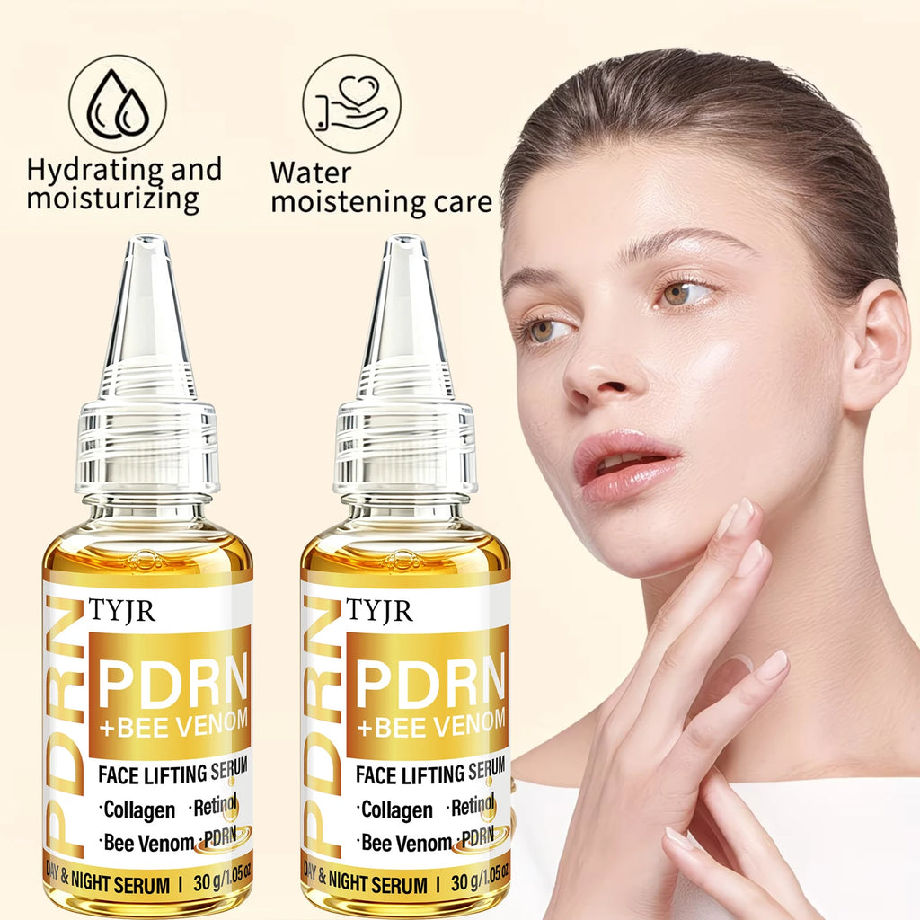 TYJR PDRN Bee Venom Face Serum 30g Day Night Moisturizing Firming Skin Care with Collagen Retinol Extracts