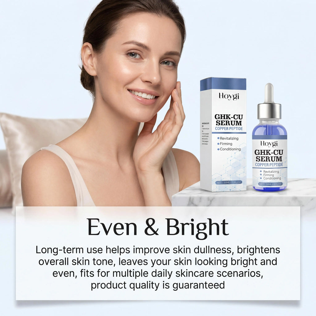 Hoygi Ghk-Cu Copper Peptide Face Serum Hyaluronic Acid Barrier Repair Brightening Effect Instant Hydration Skin Firming Anti-Wrinkle Fade Fine Lines Shrink Pores Facial Skin Care
