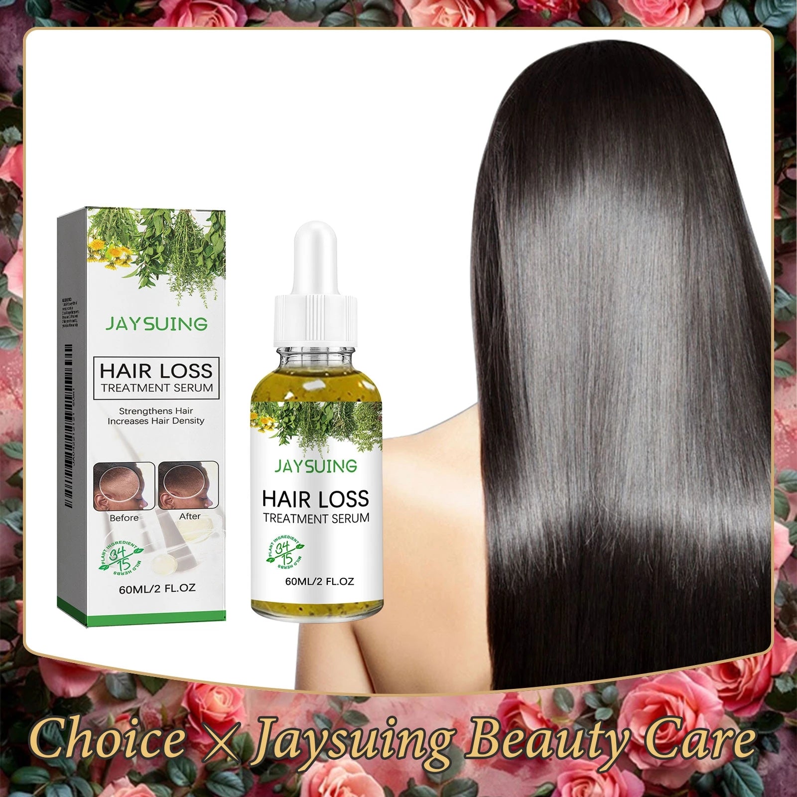 Hair Growth Shampoo Anti Hair Loss Anti-dandruff Repair Damaged Scalp Follicles Fast Baldness Treatment Hair Regrowth Care 60ml