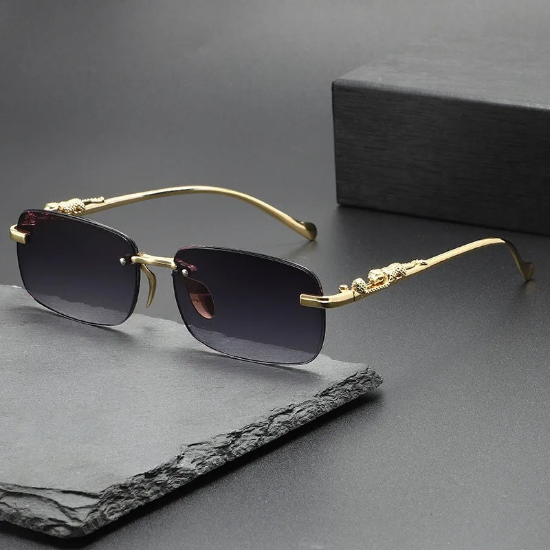 Rimless Sunglasses Oval Fashion Metal Eyeglasses Women Men Shades Square Sun Glasses For Female Male Summer Traveling Oculo