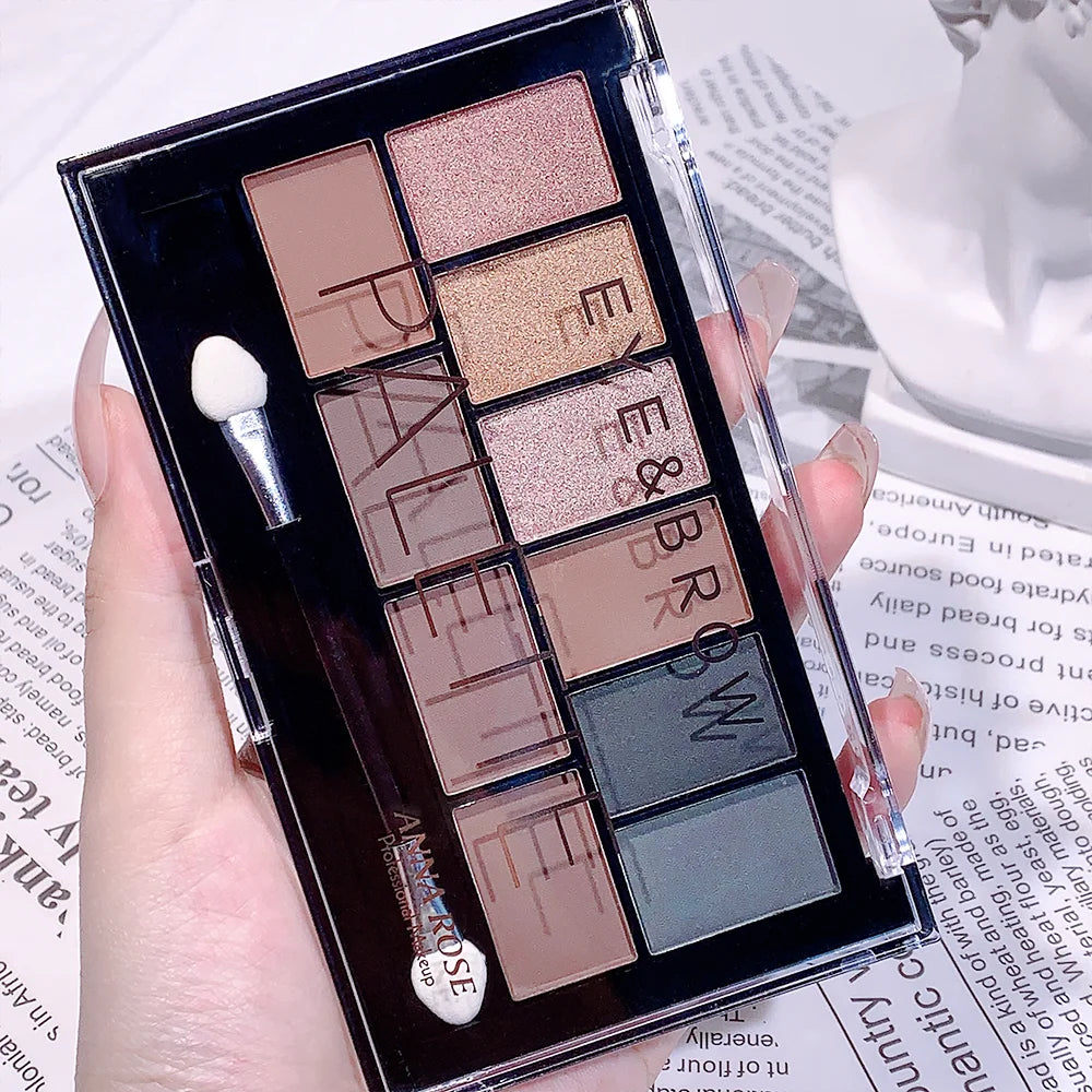 10-Color Eyeshadow Palette Pearlescent Matte Fine Shimmer Earth Tones Long-Lasting & Fall-Out Resistant Highly Pigmented Unisex