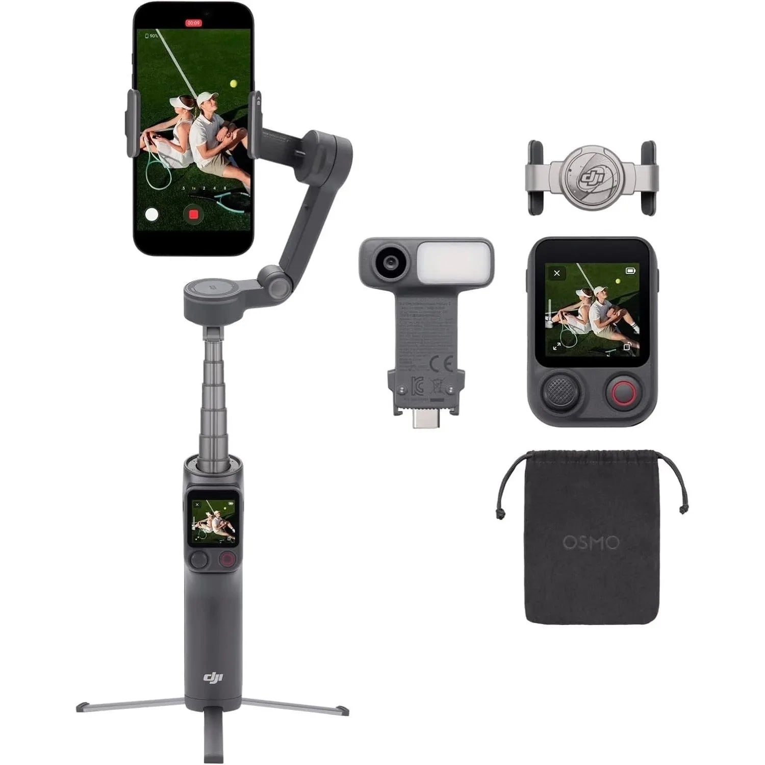 DJI Osmo Mobile 8P Advanced Tracking Combo - 3-Axis Smartphone Gimbal Stabilizer with AI Tracking, Remote Selfie Control, Native Phone Connection, 10H Battery, Built-in Extension Rod and Tripod, Foldable Design