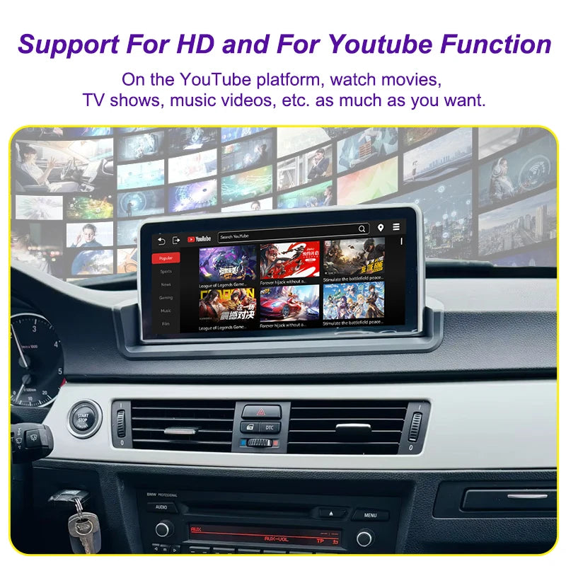 AUTOTOP 10.25" Linux Carplay Touchscreen For BMW 3 Series E90 E91 E92 E93 Left Hand Drive Car Without Original Screen (2005-2012) With Car Multimedia Screen Support Player Wireless Carplay Android Auto Airplay YouTube
