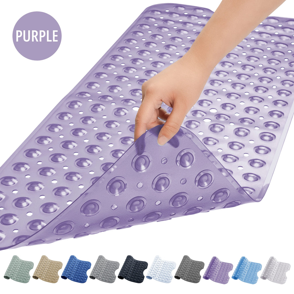 Lux Decor Collection Extra-Large 40x16" Bathtub Mat – Non-Slip Shower Mat with Suction Cups & Drain Hole-  Machine Washable Mat