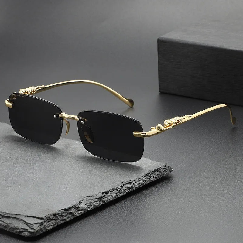 Rimless Sunglasses Oval Fashion Metal Eyeglasses Women Men Shades Square Sun Glasses For Female Male Summer Traveling Oculo
