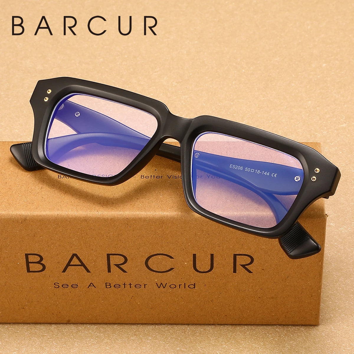 BARCUR Retro Business Style Anti Blue Light Glasses With Square Frames That Are Not Easily Deformed. Comfortable And Fashionable Accessories For Daily Study And Office Wear