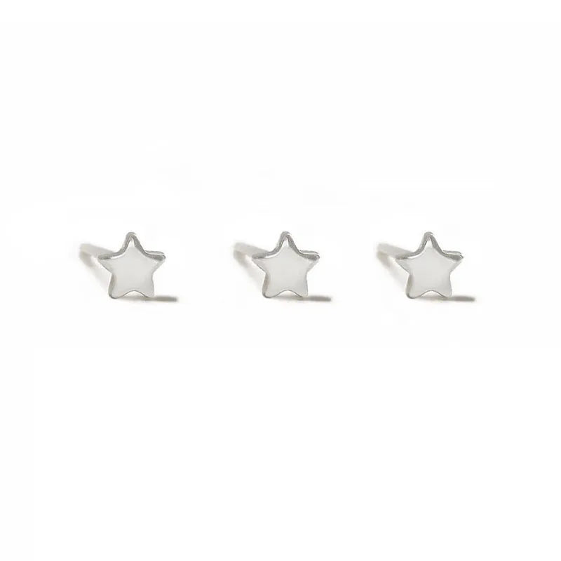 3Pcs Smooth Love Butterfly Back Stud Earrings For Women, 14K Gold Plated Heart Earrings Silver Color lMinimalist Jewelry Gift