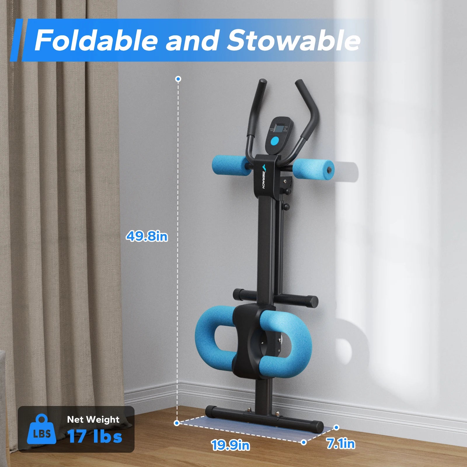 MERACH 2314 Ab Machine Adjustable Trainer Workout Foldable Knee Protection Abdominal Exercise Machine Core Ab Exercise System Trainer