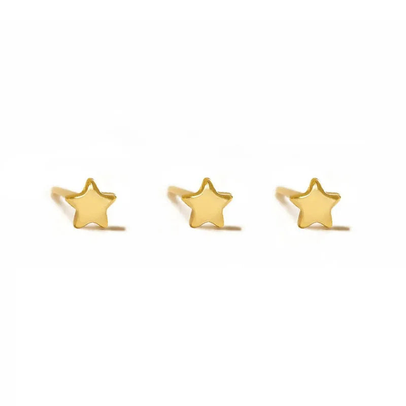 3Pcs Smooth Love Butterfly Back Stud Earrings For Women, 14K Gold Plated Heart Earrings Silver Color lMinimalist Jewelry Gift
