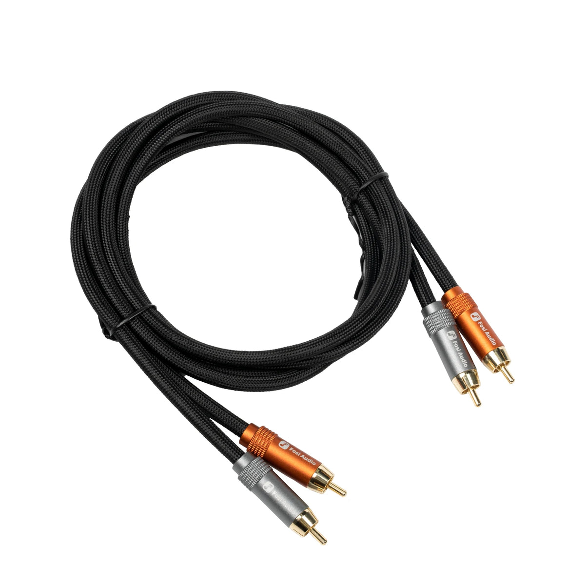 Fosi Audio Brand Nylon Braided Hi-Fi Speaker Cable Wire with Gold-Plated Banana Tip Plugs - 1.8m*2/0.3m*2
