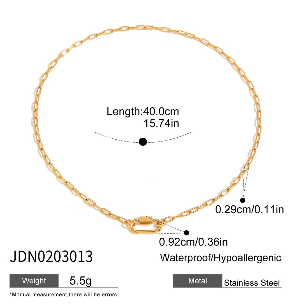 Uworld 18K Gold Stainless Steel Minimalist Cross Chain Necklace Adjustable Multifunctional Clasp Elegant Jewelry Gift for Women