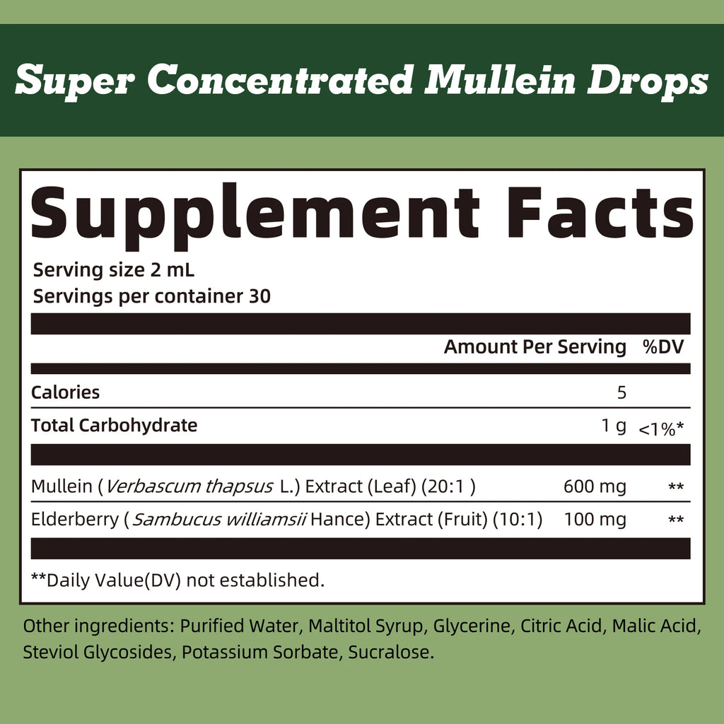 GPGP Greenpeople 60ML Mullein Drops for Lungs Health ,Lung Detox & Cleanse, Support for Respiratory, Immune, Digestive System