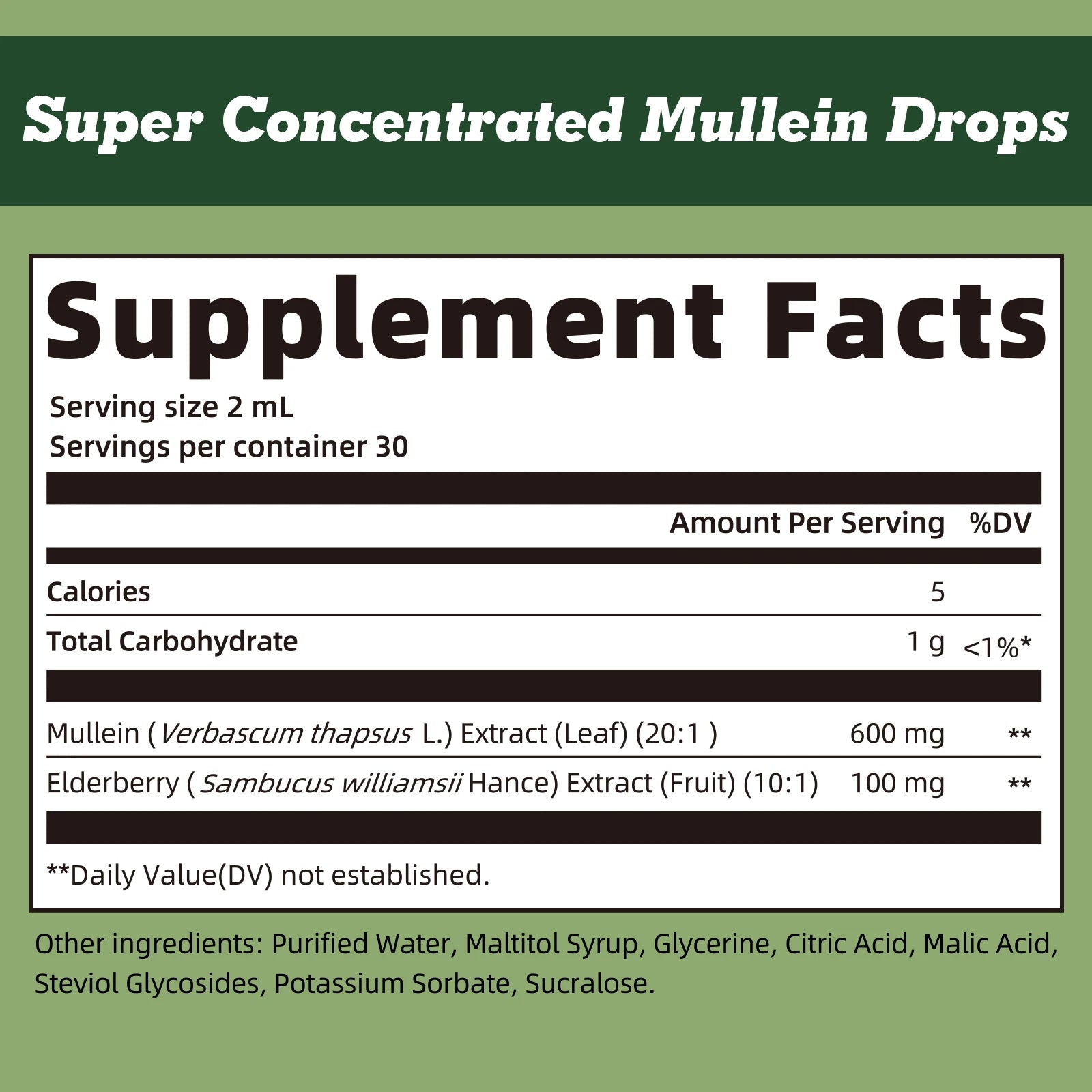 GPGP Greenpeople 60ML Mullein Drops for Lungs Health ,Lung Detox & Cleanse, Support for Respiratory, Immune, Digestive System