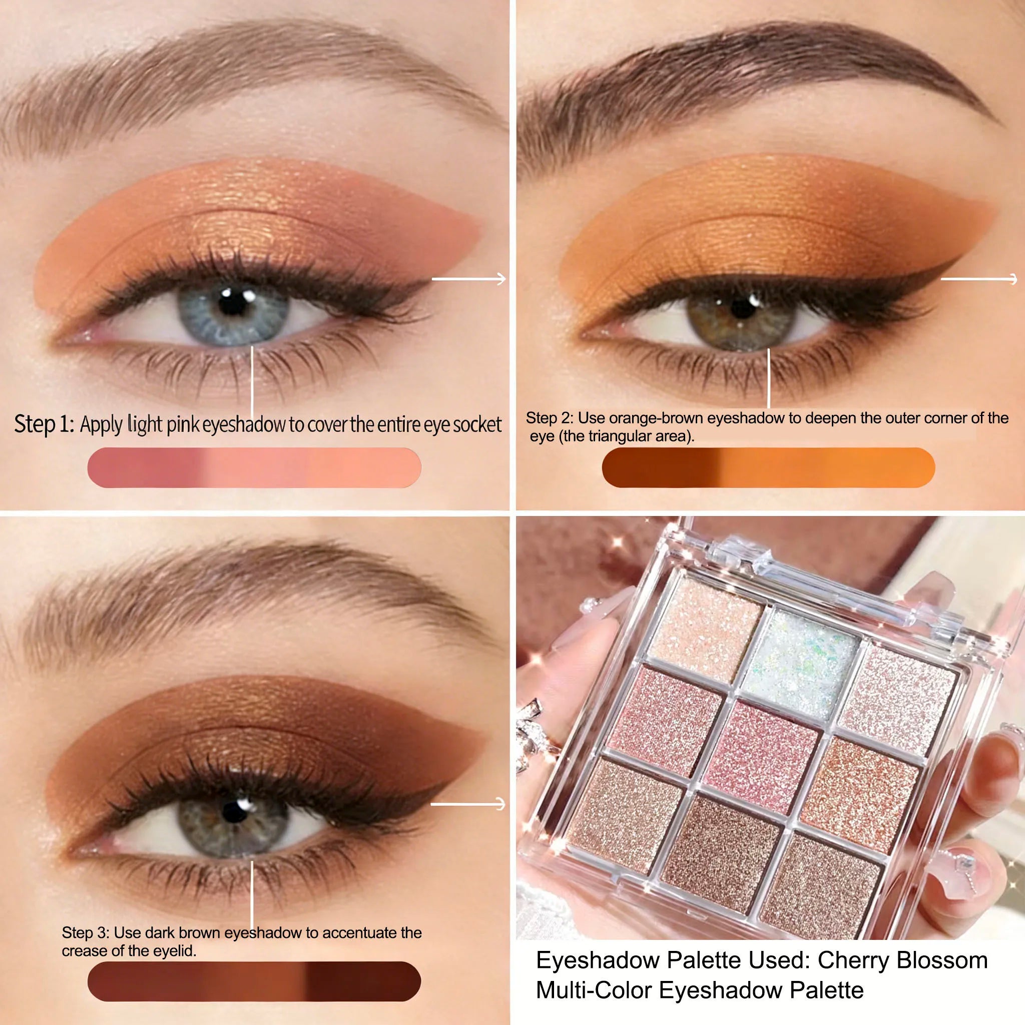 Nine-Color Eyeshadow Palette With Pearl, Fine Sparkle, Layerable Shimmer, Bright Glitter And Vibrant Colors New For Unisex