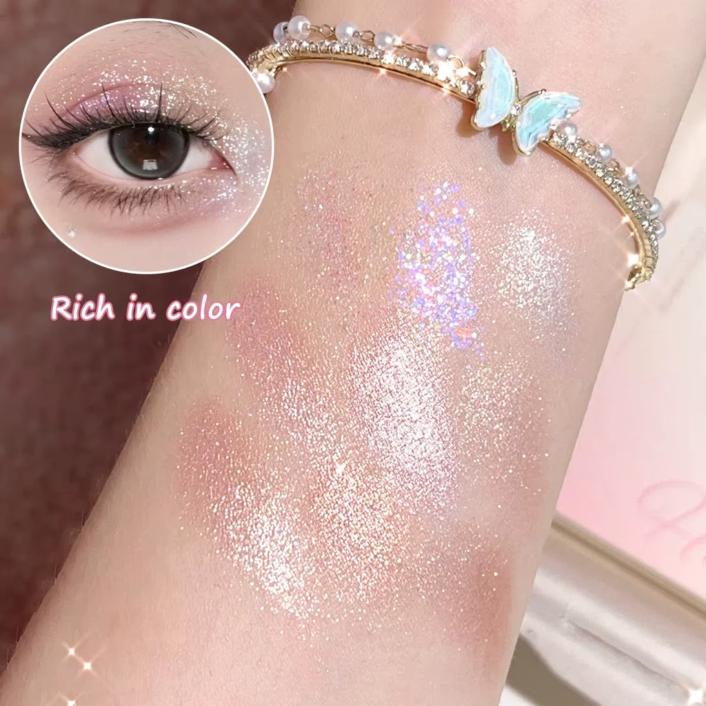 Nine-Color Eyeshadow Palette With Pearl, Fine Sparkle, Layerable Shimmer, Bright Glitter And Vibrant Colors New For Unisex