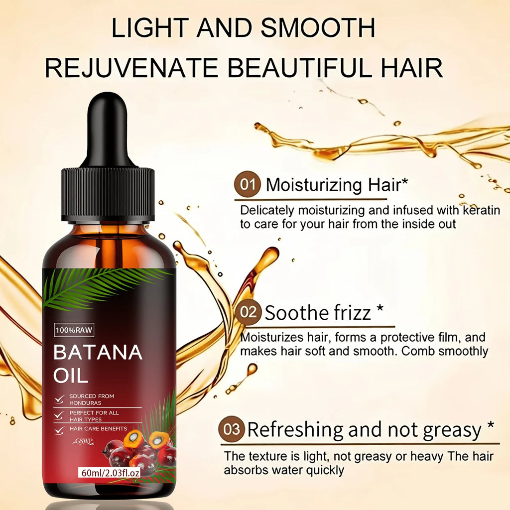GSWP Batana Oil Hair Oil,Deep moisturizing,Making It Soft And Shiny，deep Conditioning & Strengthening.60ml/120ml