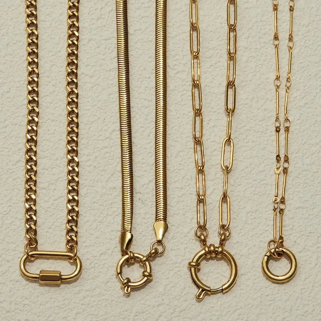Uworld 18K Gold Stainless Steel Minimalist Cross Chain Necklace Adjustable Multifunctional Clasp Elegant Jewelry Gift for Women