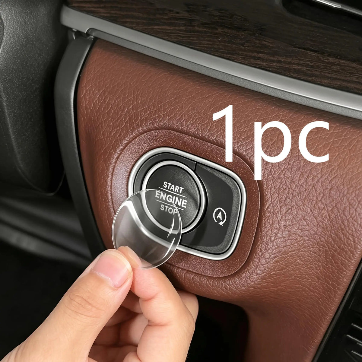 Crystal Transparent Protective Sticker for Car Ignition Switch Button, Suitable for Start/Stop Button Protection Sticker
