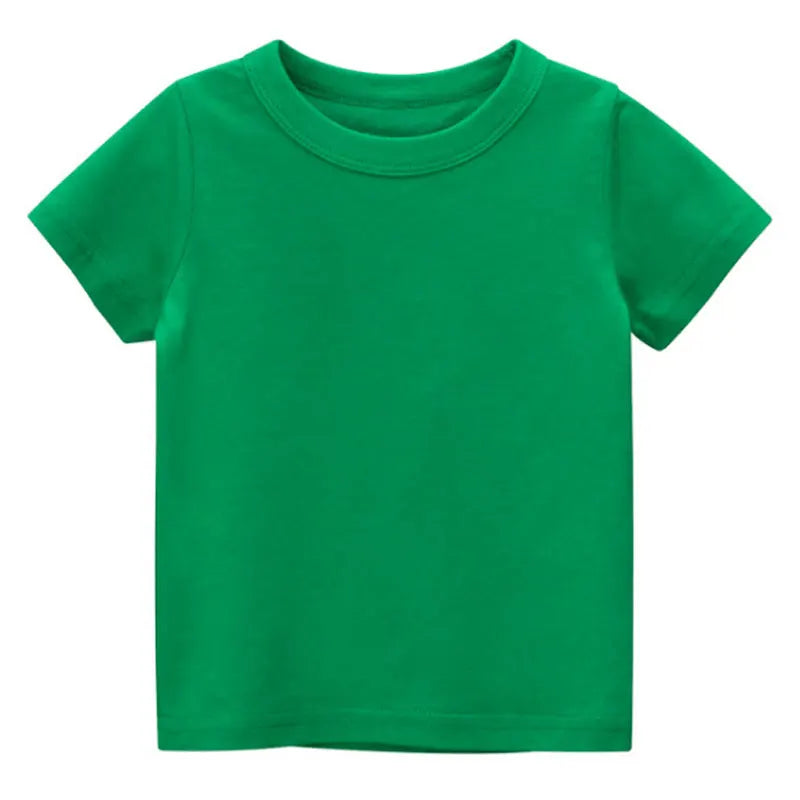 Kids Solid T Shirt Tops for Child Boys Girls Baby Toddler Blank Cotton Clothes White T-shirts Children Summer Tees Short Sleeve