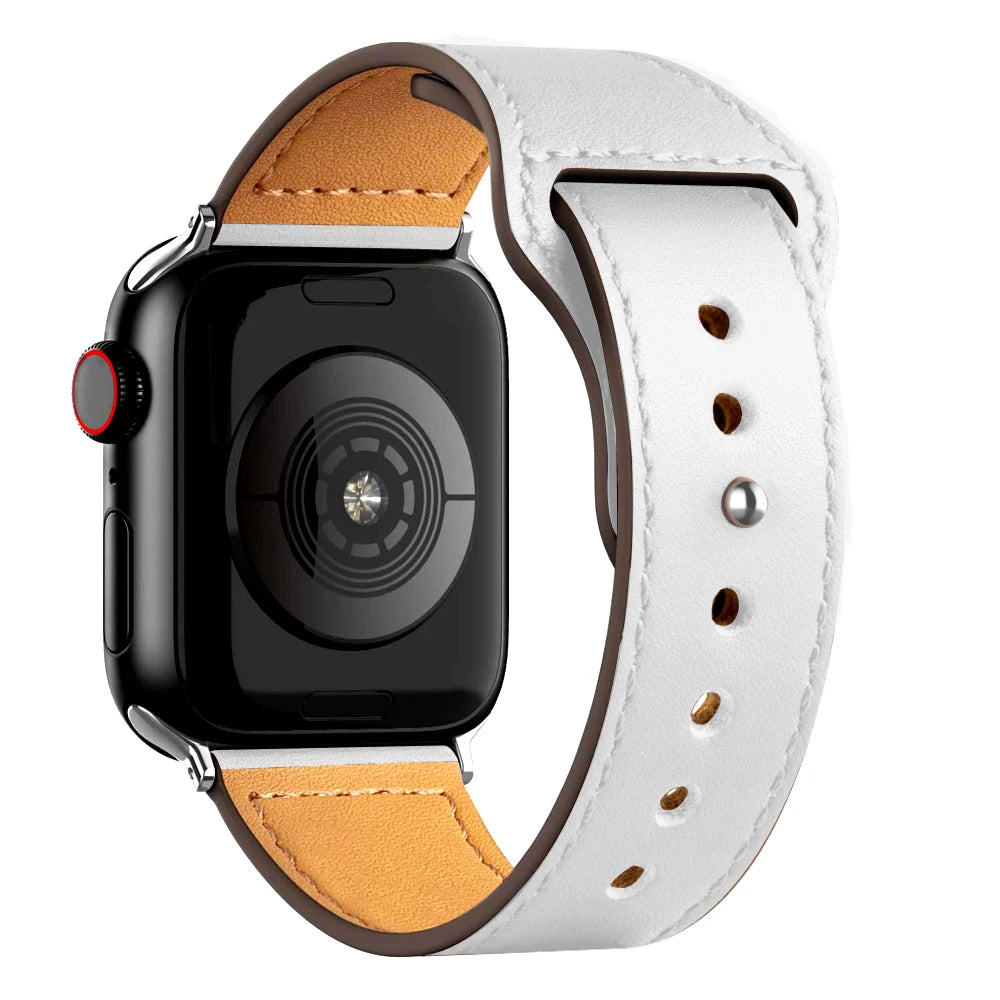 Leather band For Apple watch strap Ultra 2 49mm 44mm 40mm 38mm/42mm wrist bracelet for iWatch series 10 9 8 7 4 5 6 se 41mm/45mm