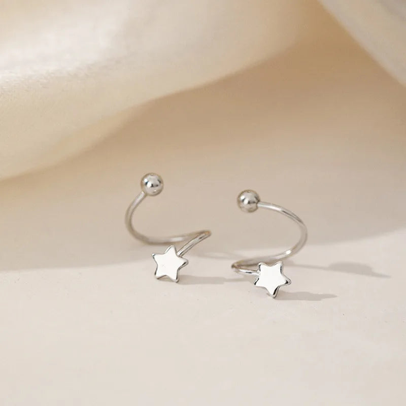 VENTFILLE 925 Silver Star Flash Crystal Summer Small Fresh Female 2022 New Trendy Personality Earrings