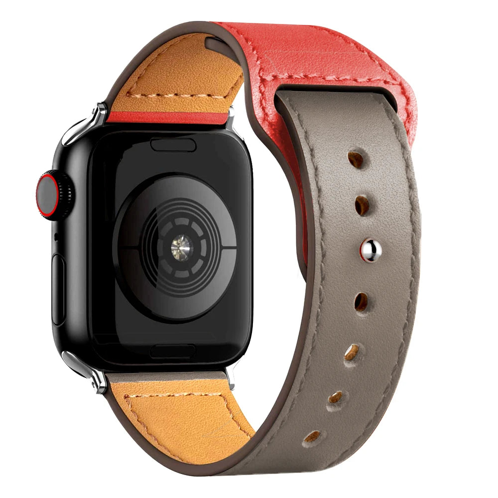 Leather band For Apple watch strap Ultra 2 49mm 44mm 40mm 38mm/42mm wrist bracelet for iWatch series 10 9 8 7 4 5 6 se 41mm/45mm