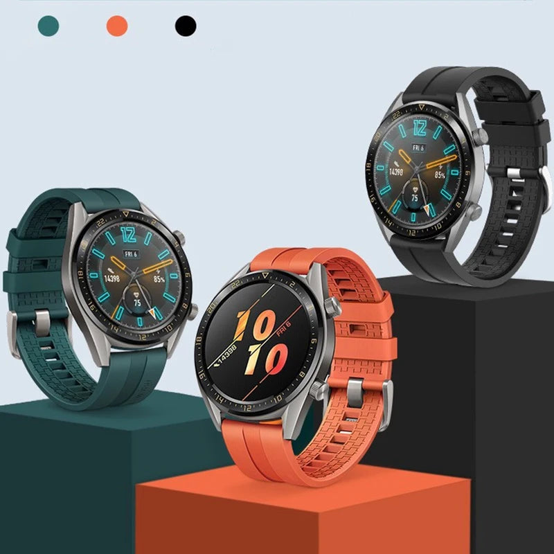 22mm Silicone Watch Band for Huawei Watch GT 2 46mm Soft Sport Strap Bracelet Watchband for Samsung Galaxy Watch 46mm Gear S3