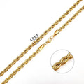 Jiayiqi 2mm-7mm Rope Chain Necklace Stainless Steel Never Fade Waterproof Choker Men Women Jewelry Silver Color Chains Gift