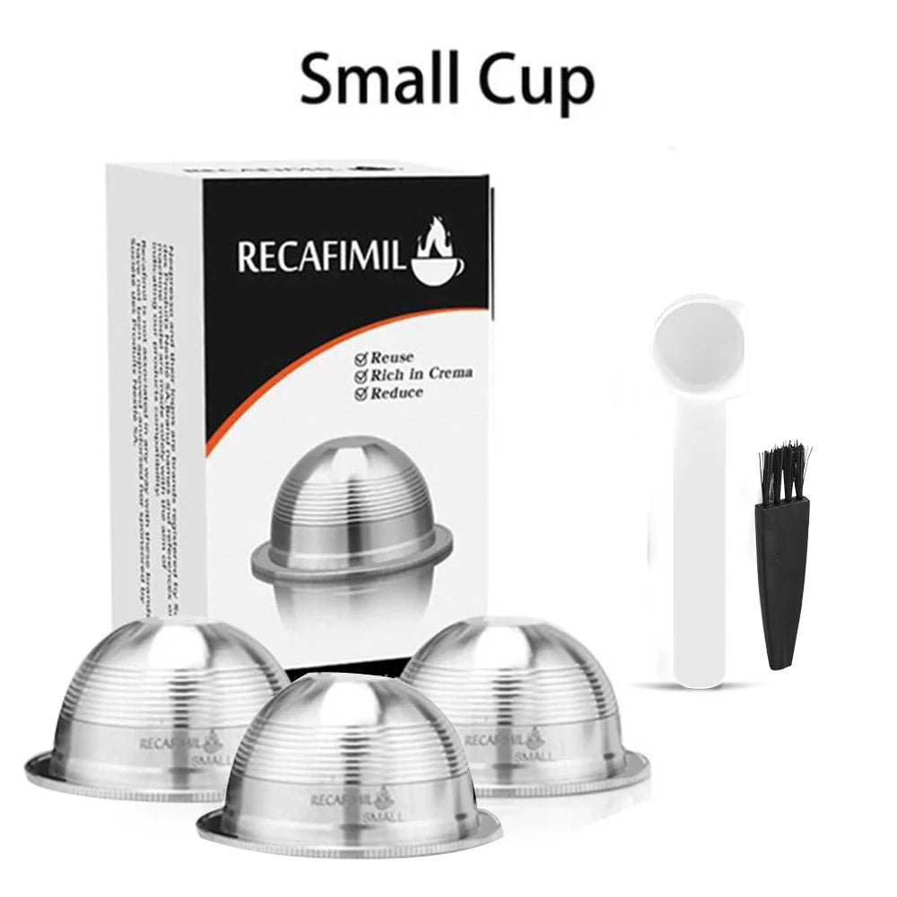 ICafilas Espresso Capsulas Recargables Nespresso Vertuoline & Vertuo Stainless Steel (G2) Refillable Capsule Reusable Filter ODS