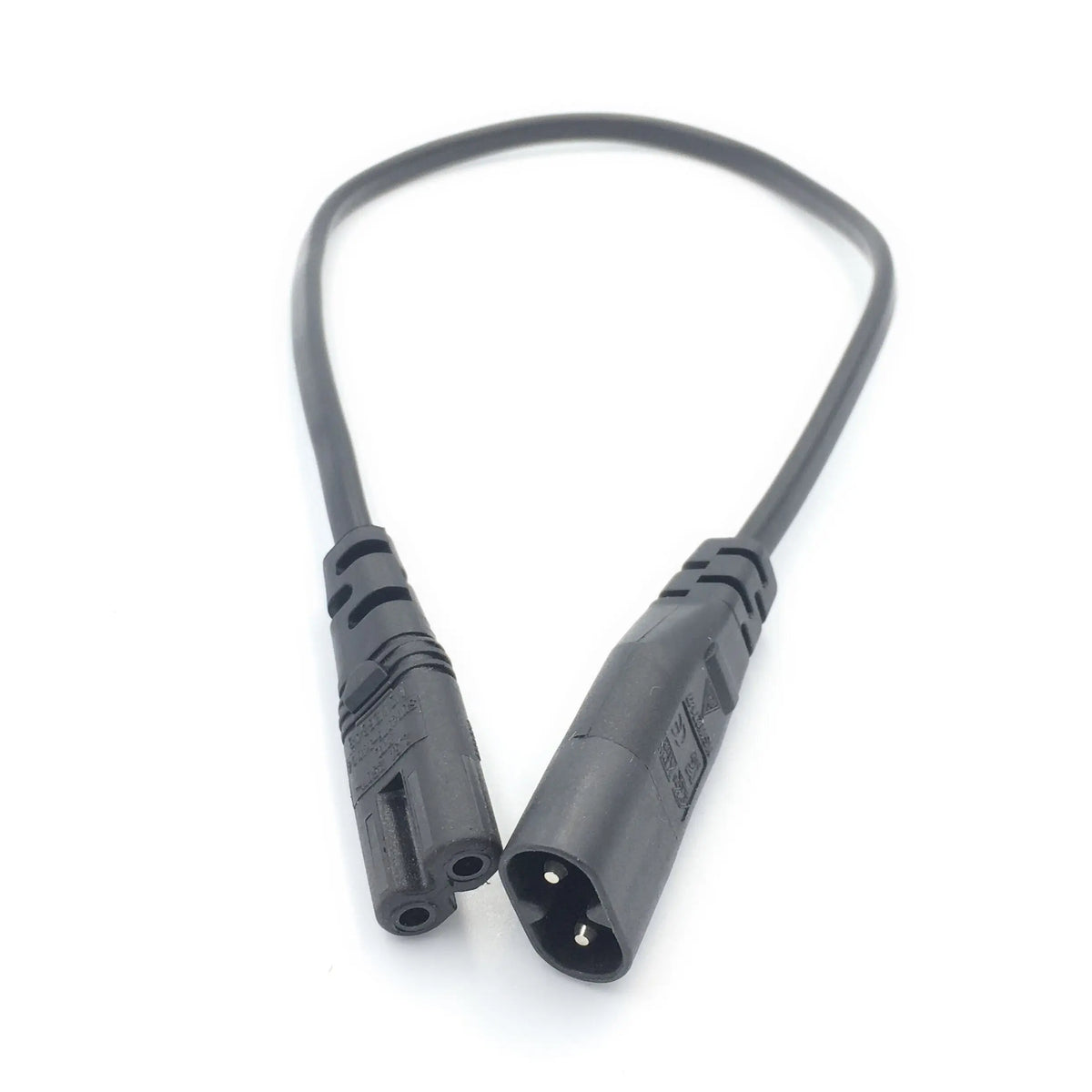 1PC IEC 320 C8 2Pin Male to 2 x C7 Female Y Split Power Cable About 28CM IEC 320 C7 to C8 extension cords C8 male to C7 female