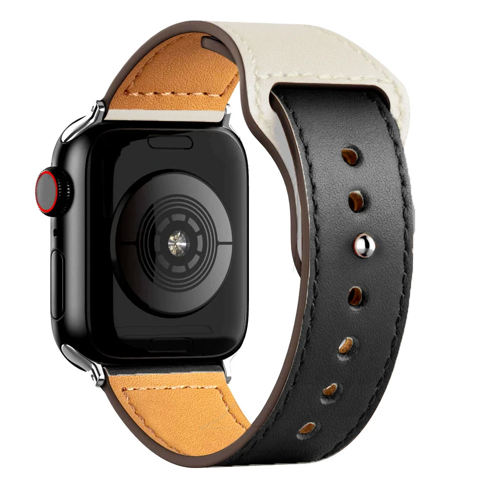 Leather band For Apple watch strap Ultra 2 49mm 44mm 40mm 38mm/42mm wrist bracelet for iWatch series 10 9 8 7 4 5 6 se 41mm/45mm