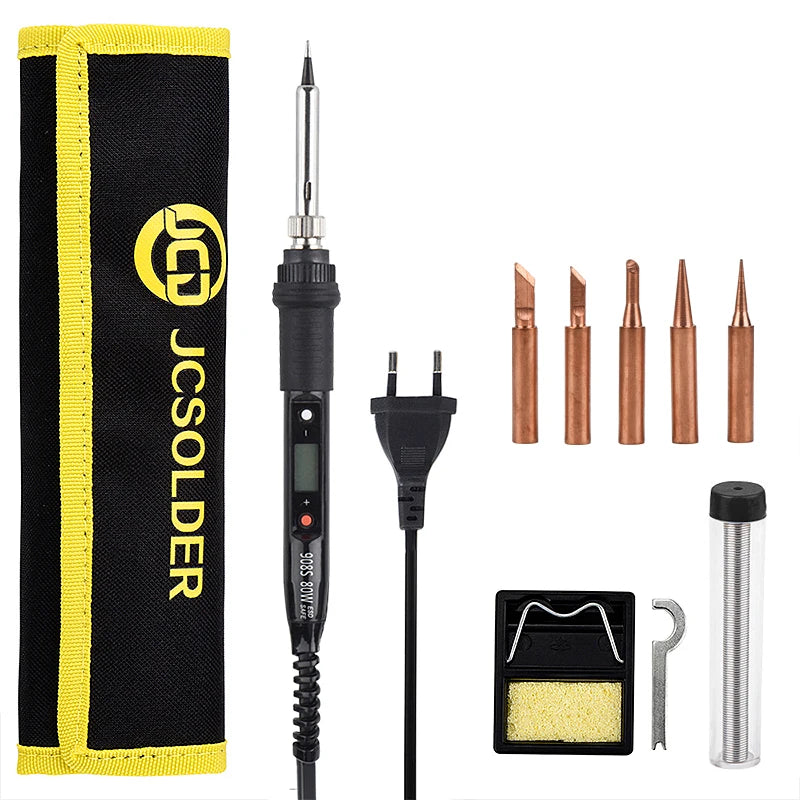JCD Electric Soldering Iron 80W LCD Digital Display Adjustable Temperature Soldering Iron Tips 220V/110V Welding Solder Tools