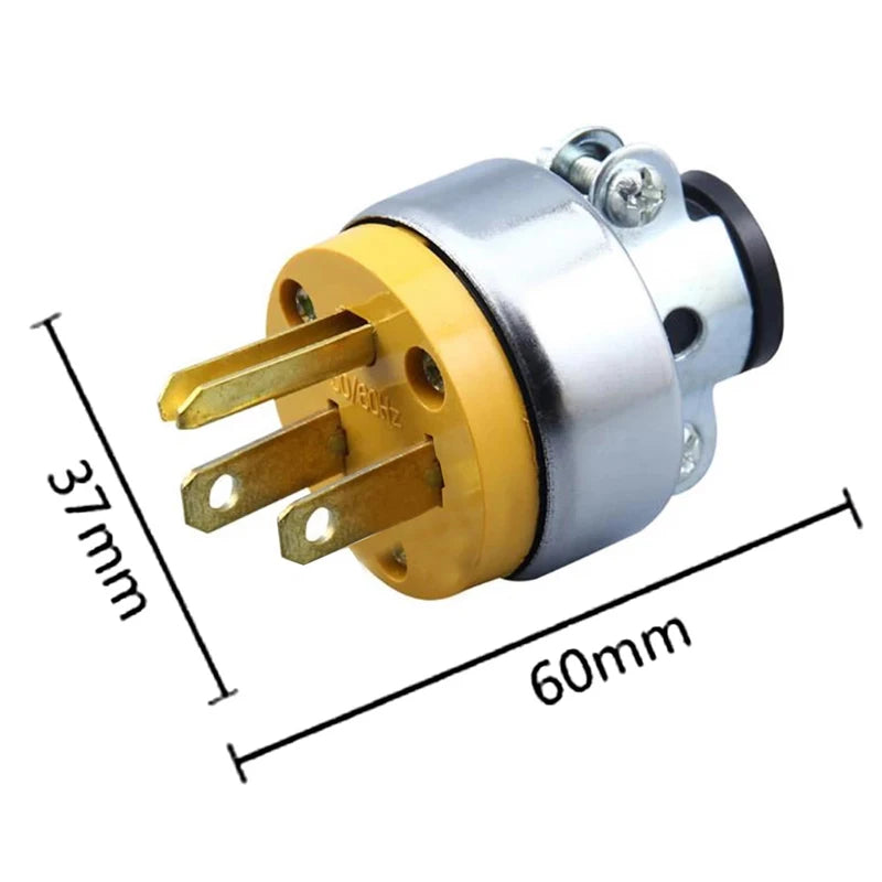 1pcs America L5-15P L5-15R US Connector 15A Extension Tripolar Wired Receptacle Male Female Anti-Loose Locked Plug Socket Type B