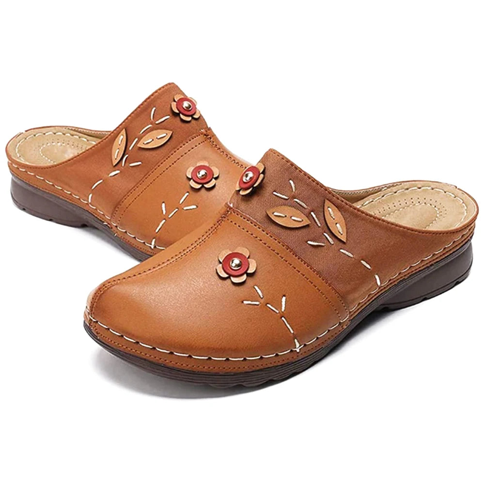 Fashion Simple Women Sandals Comfort Closed Toe Platform Flower Slipper For Daily Any Occasion Wedding Beach Park Indoor Outdoor