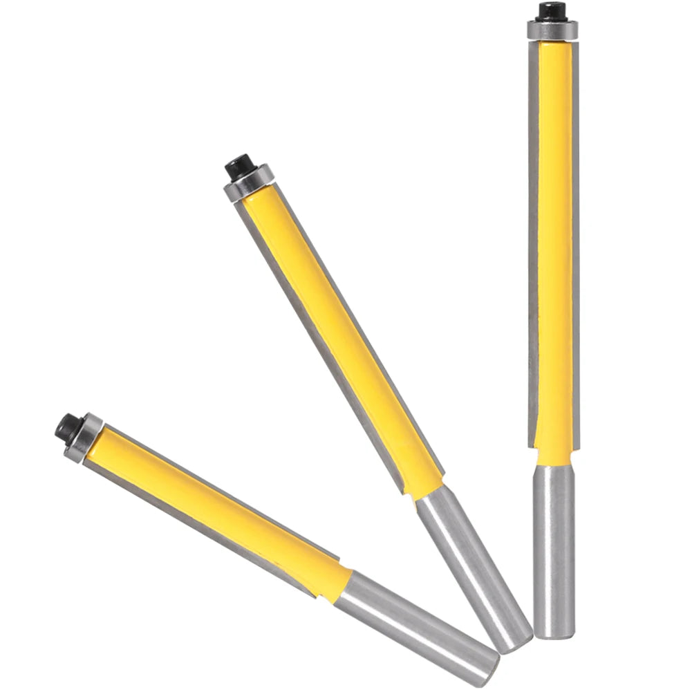 8mm Shank long blade flush bit Flush Trim Router Bit End Bearing For Woodworking Cutting Tool