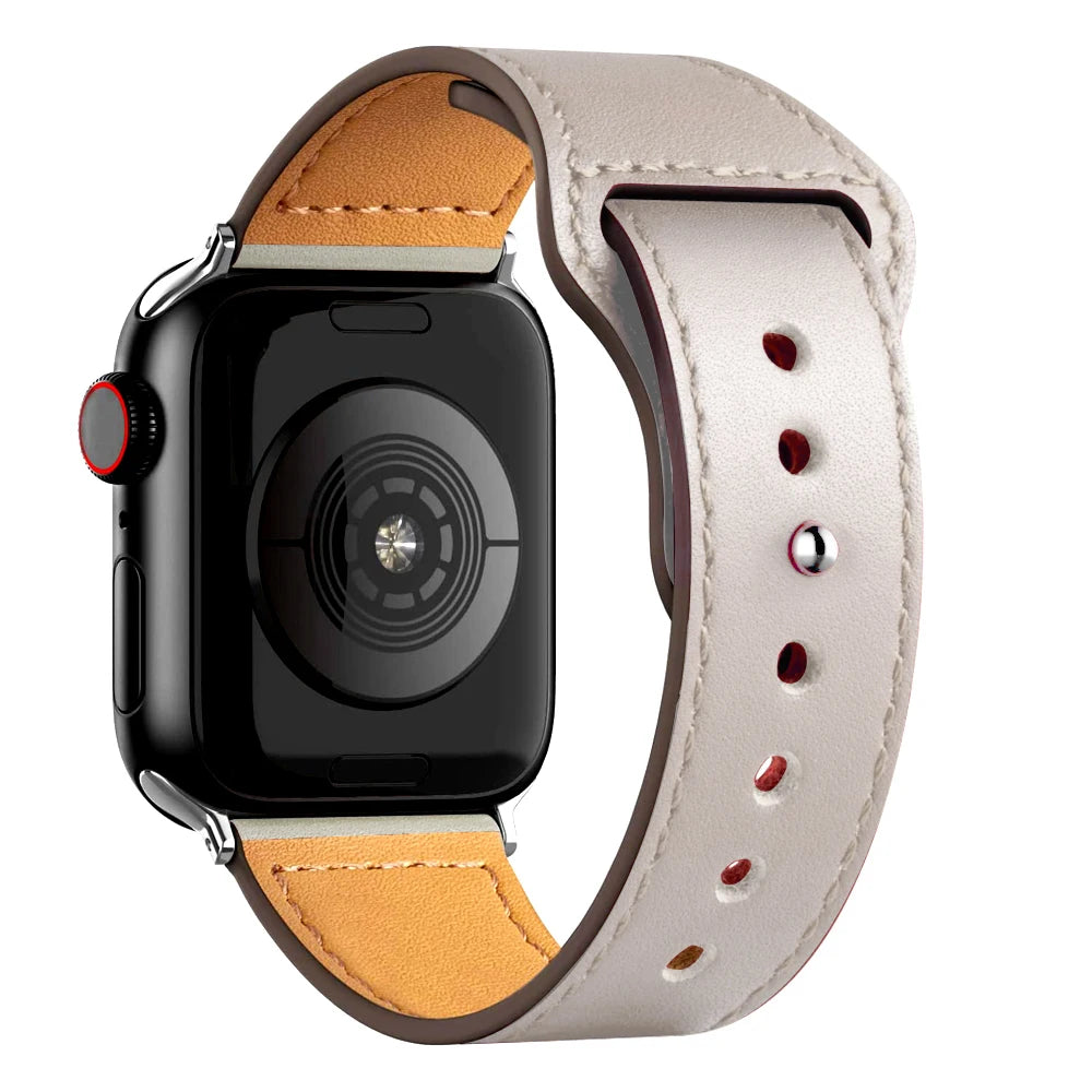 Leather band For Apple watch strap Ultra 2 49mm 44mm 40mm 38mm/42mm wrist bracelet for iWatch series 10 9 8 7 4 5 6 se 41mm/45mm