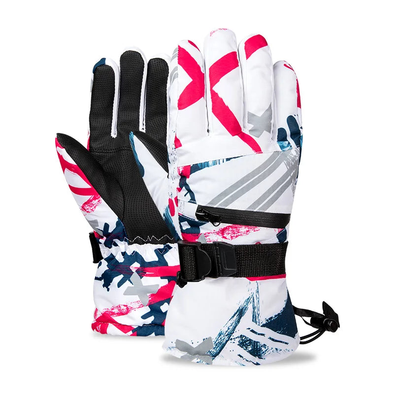 COPOZZ Men Women 3 Finger Touch Screen Ski Gloves Waterproof Winter Warm Snowboard Gloves Motorcycle Riding Snowmobile Gloves