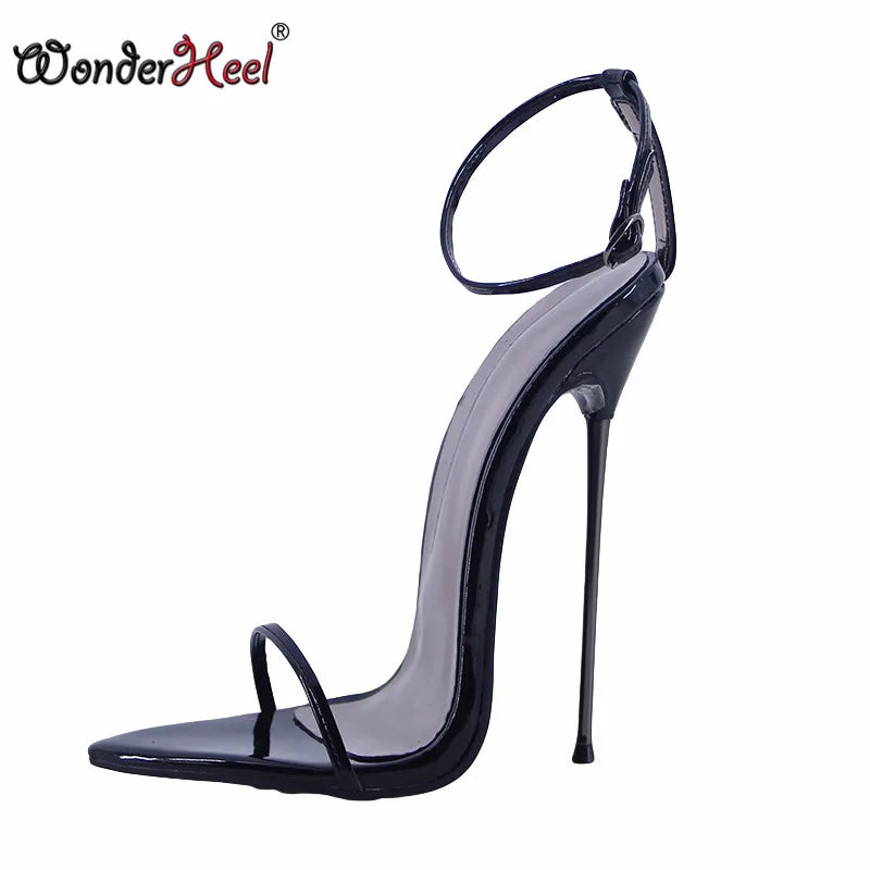 Wonderheel Summer Extreme Ultra Thin Heel 16cm Stiletto Heel Sexy Pointed Toe Ankle Straps Slim High Heels Sandals In Stock