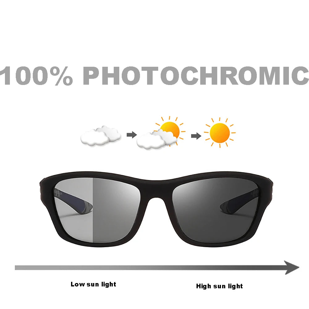 Cycling Photochromic Sunglasses Sports Men 2026 Polarized Women Color Changing Goggles Outdoor Climbing UV400 Eyeglasses