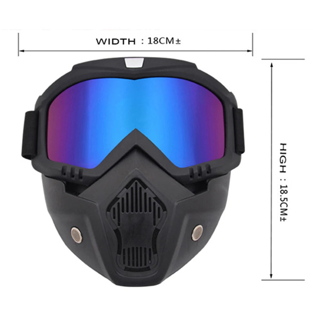 Outdoor Ski Snowboard Mask Snowmobile Skiing Goggles Windproof Motocross Protective Glasses Safety Goggles With Mouth Filter
