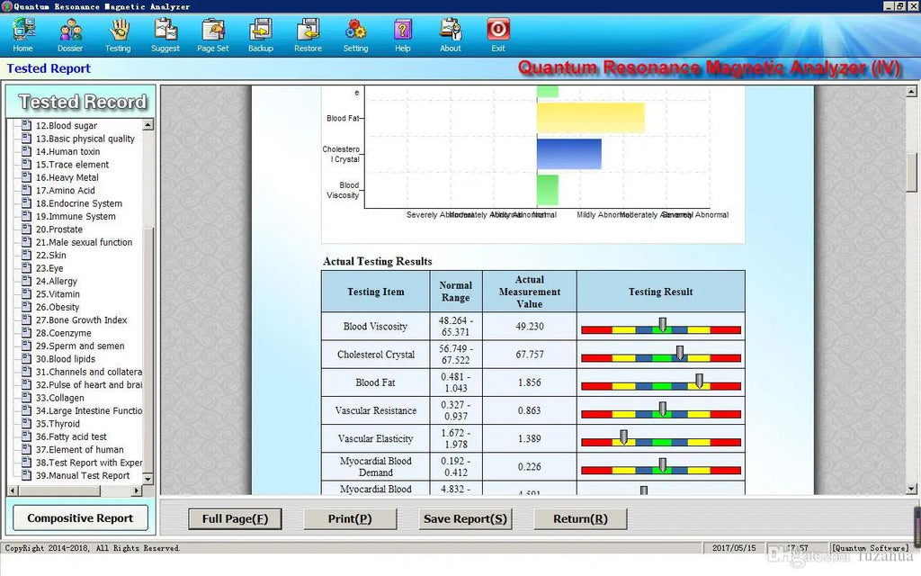 62 Reports Quantum Magnetic Resonance Analyzer Machine Full Body Analysis Health FIR Technology No Hand Senser with Touch Unit