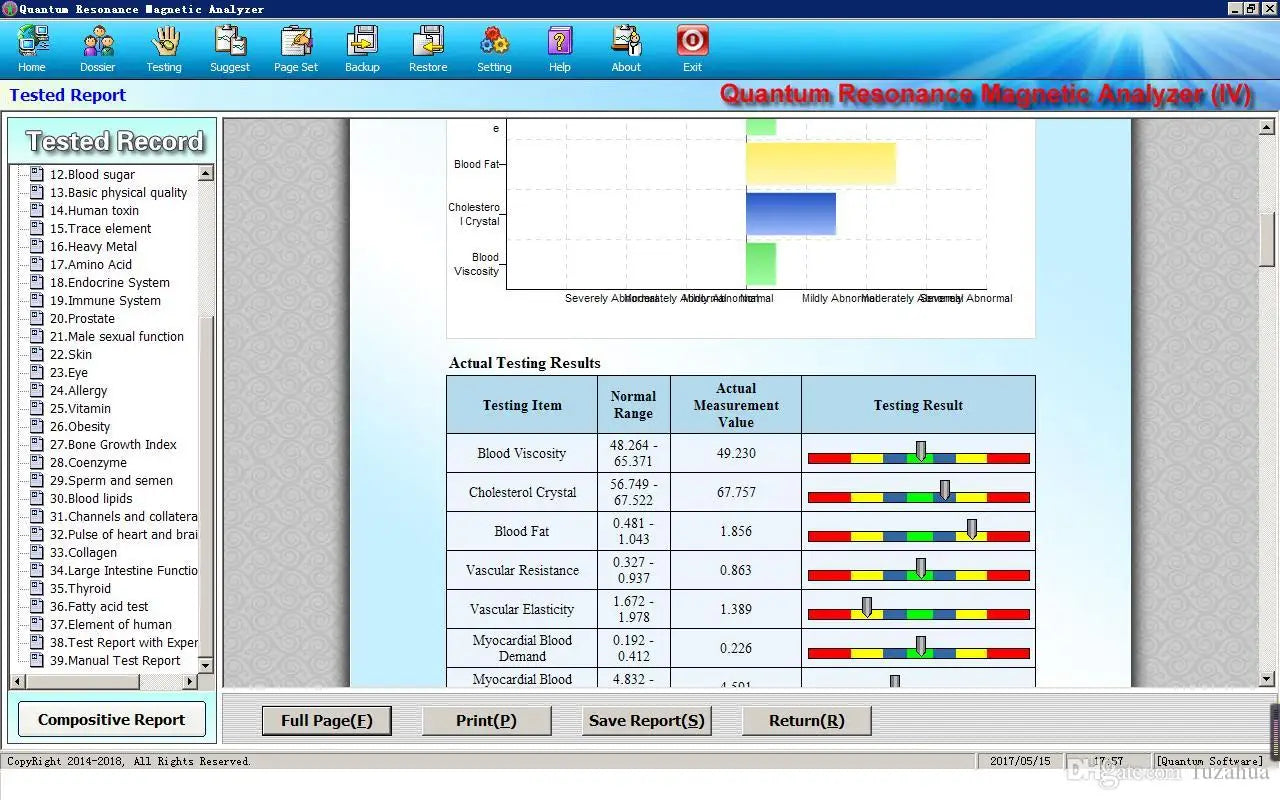 62 Reports Quantum Magnetic Resonance Analyzer Machine Full Body Analysis Health FIR Technology No Hand Senser with Touch Unit