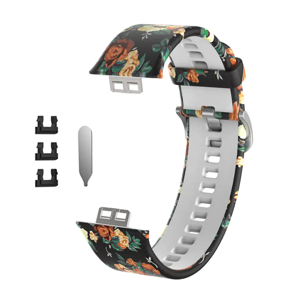 Sport Silicone Watchband For Huawei Watch Fit Strap Original SmarwatchWriststrap Belt Bracelet Printing Accessories with tool