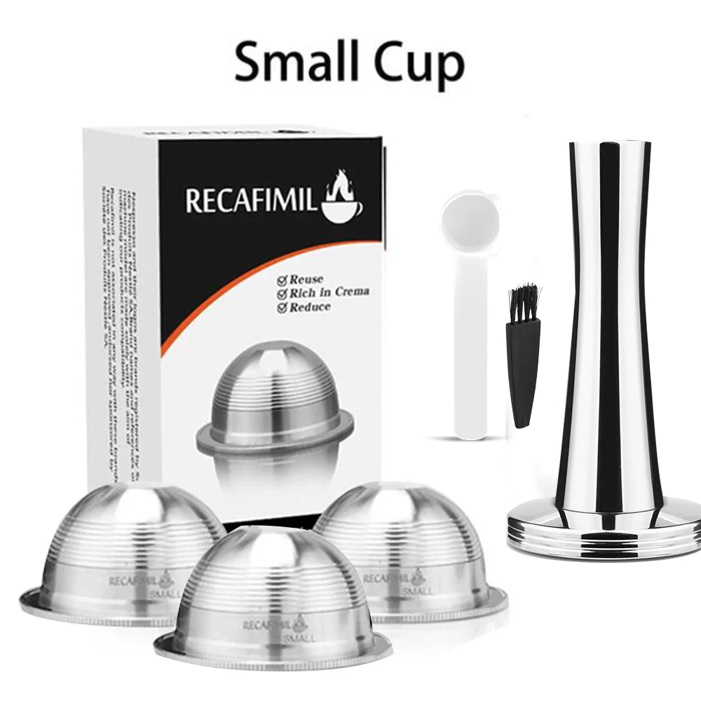 ICafilas Espresso Capsulas Recargables Nespresso Vertuoline & Vertuo Stainless Steel (G2) Refillable Capsule Reusable Filter ODS
