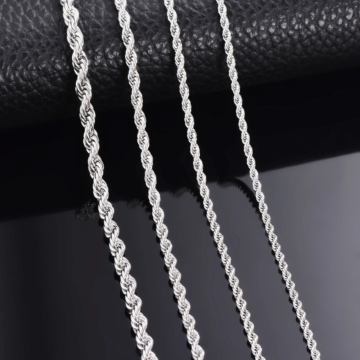 1 Piece Steel Color Width 2mm/2.5mm/3mm/4mm/5mm/6mm Rope Chain Necklace/Bracelet For Men Women Stainless Steel Chain Necklace
