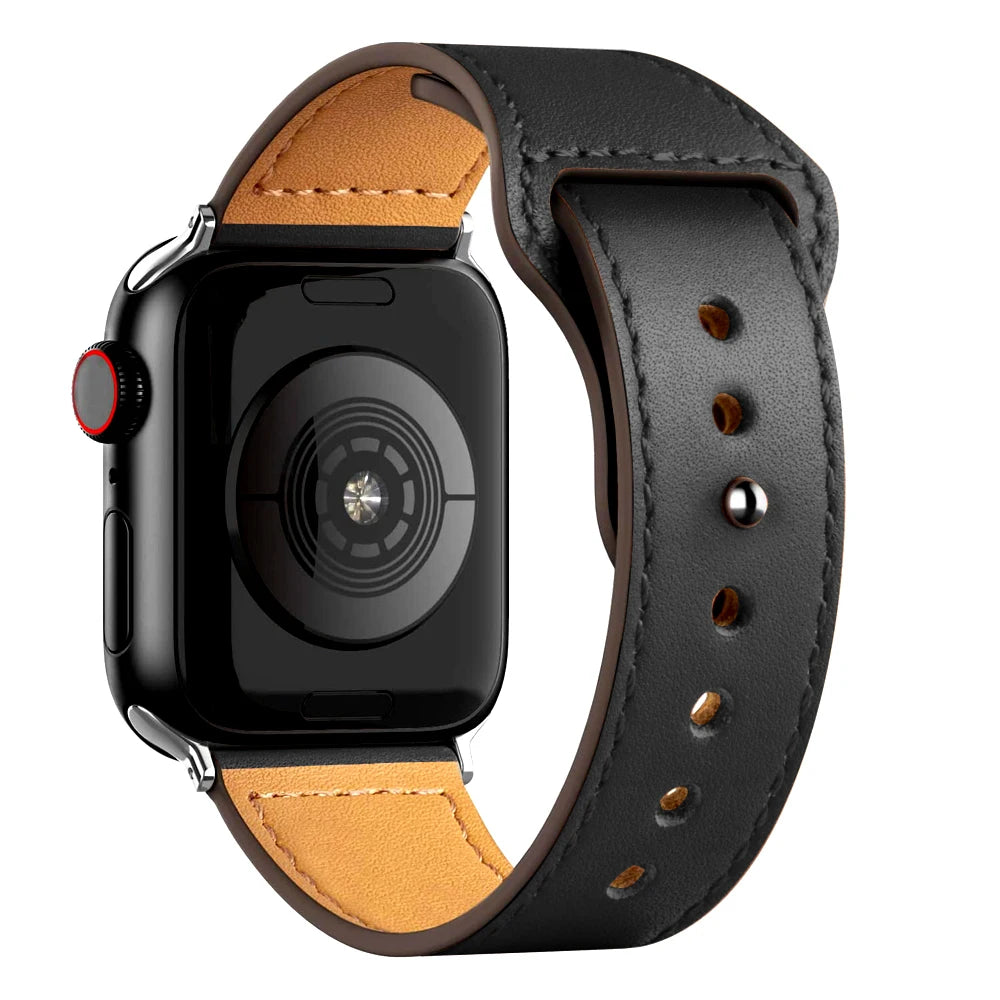 Leather band For Apple watch strap Ultra 2 49mm 44mm 40mm 38mm/42mm wrist bracelet for iWatch series 10 9 8 7 4 5 6 se 41mm/45mm